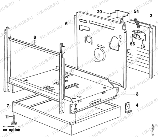 Взрыв-схема плиты (духовки) Electrolux EK6488/2 - Схема узла Structure